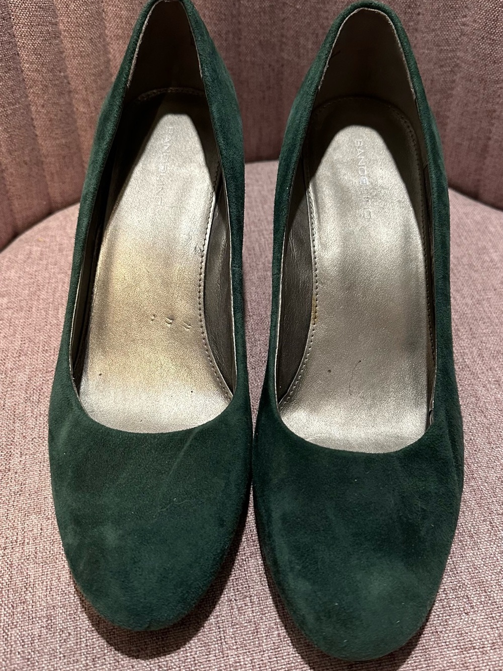 Bandolino Forest Green Suede Almond-Toe Pumps